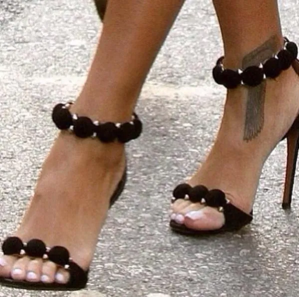 'Bomb' Studded Suede Sandals in Beige or Black