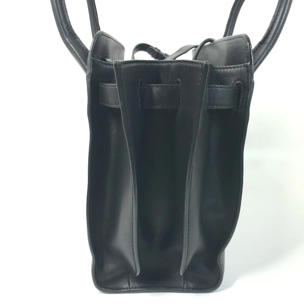 BVLGARI Shoulder Bag leather black Crossbody bag Aruba Women Used Authentic