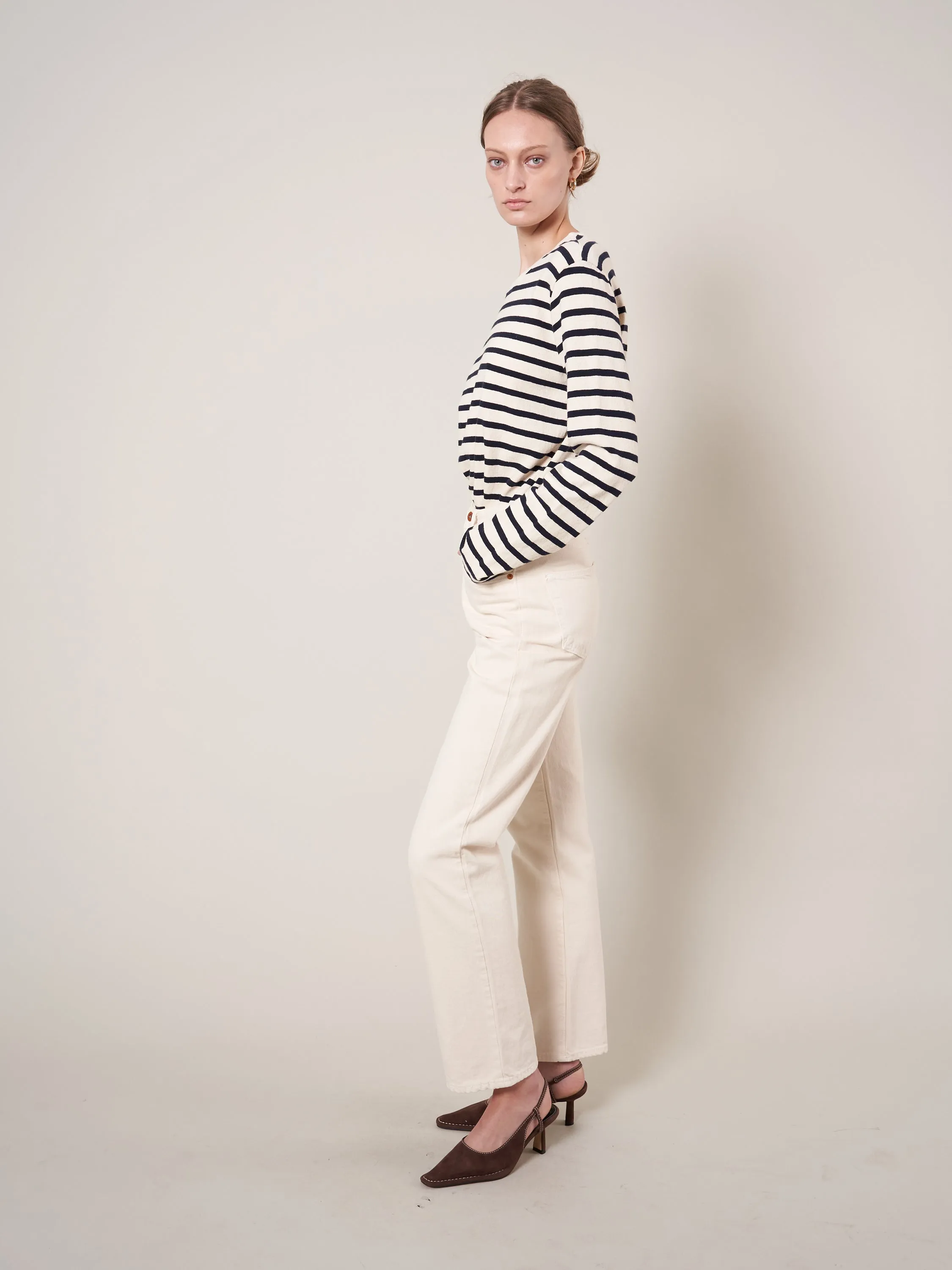 CARMEN STRIPE LONG SLEEVE TOP - WYETH