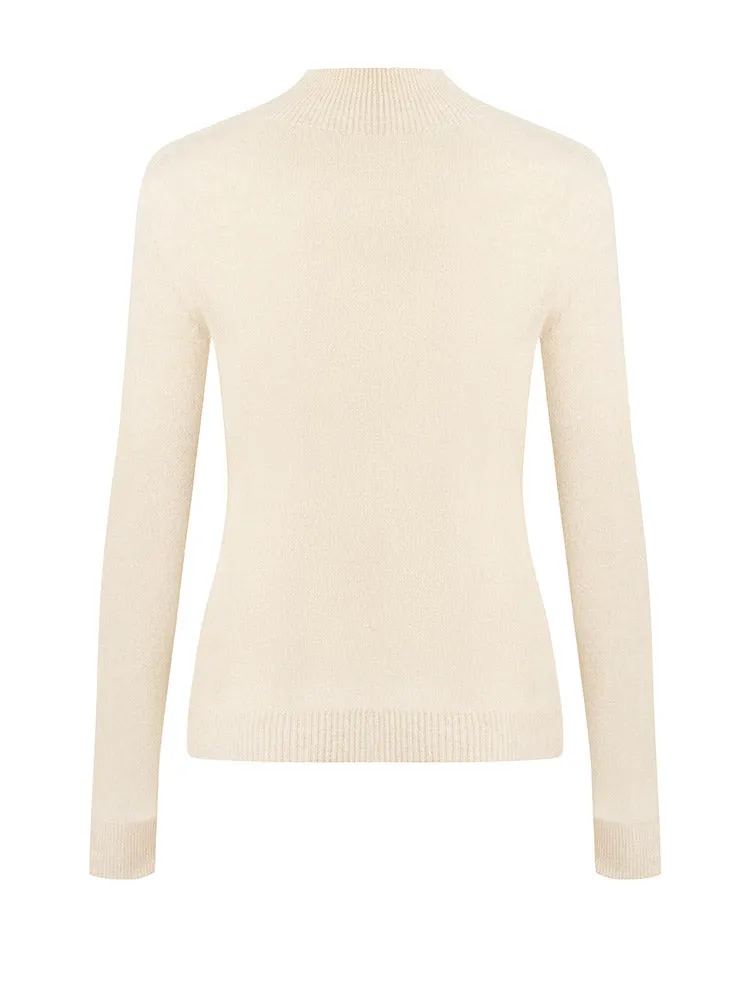 Cashmere Mock Neck Women Sweater