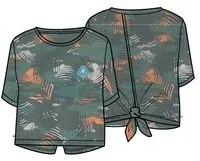 Chakra Tie Back Active Recycled T-Shirt - Palm Camo Deep Sea