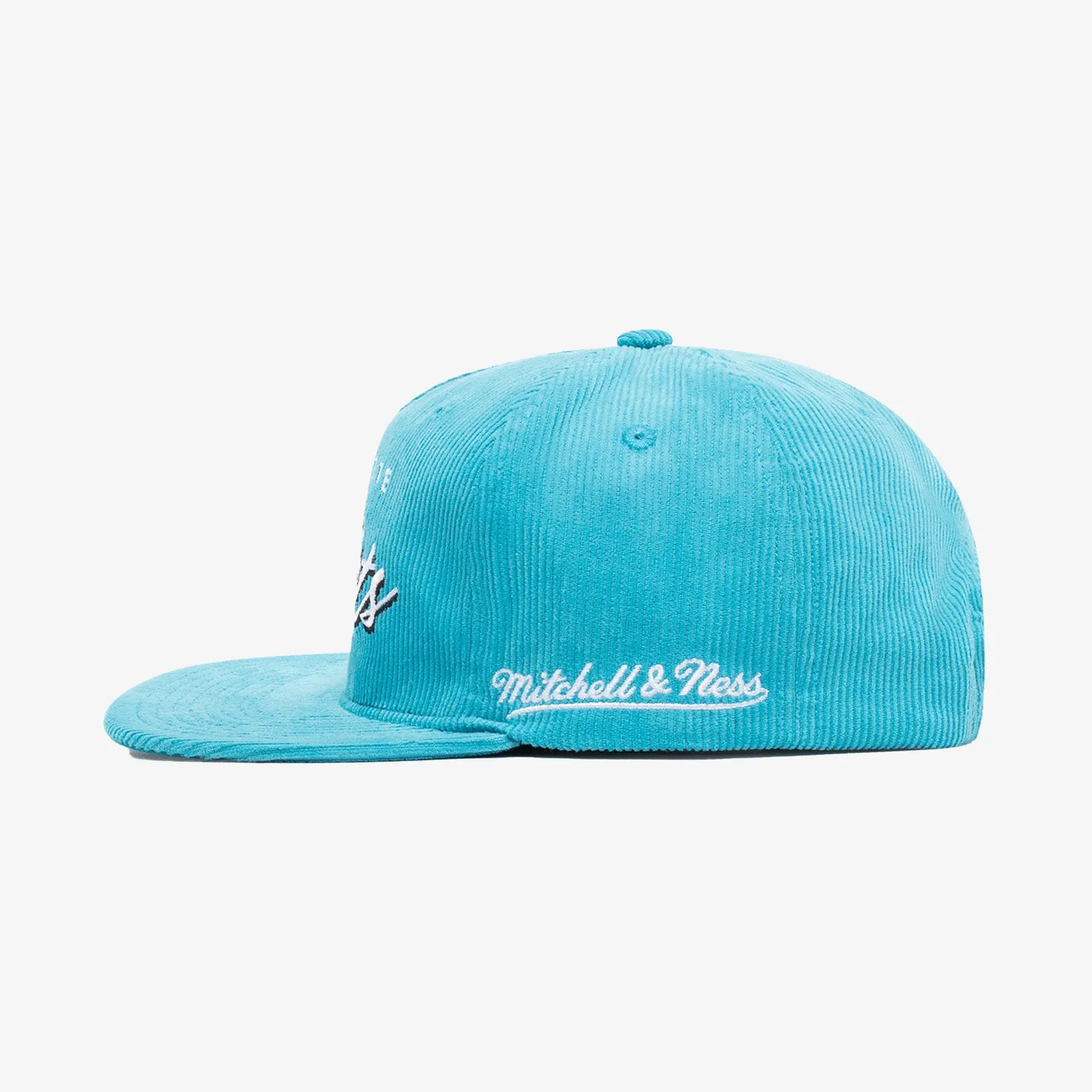 Charlotte Hornets Nothing But Net Corduroy Deadstock Snapback - Teal