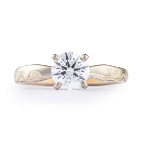 Classic Diamond Engagement Ring in Woodgrain Pattern and Flare Palette