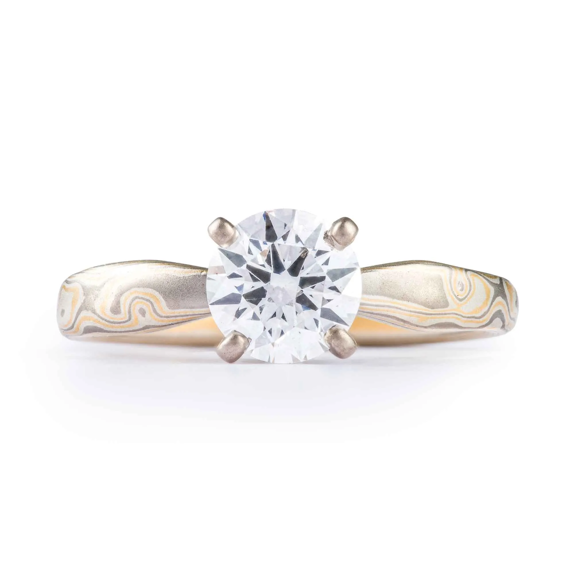 Classic Diamond Engagement Ring in Woodgrain Pattern and Flare Palette