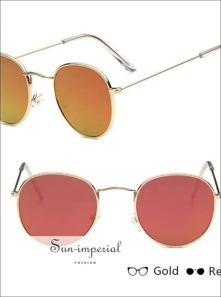 Classic Small Frame Round Sunglasses Women/menalloy Mirror Vintage Sun Glasses