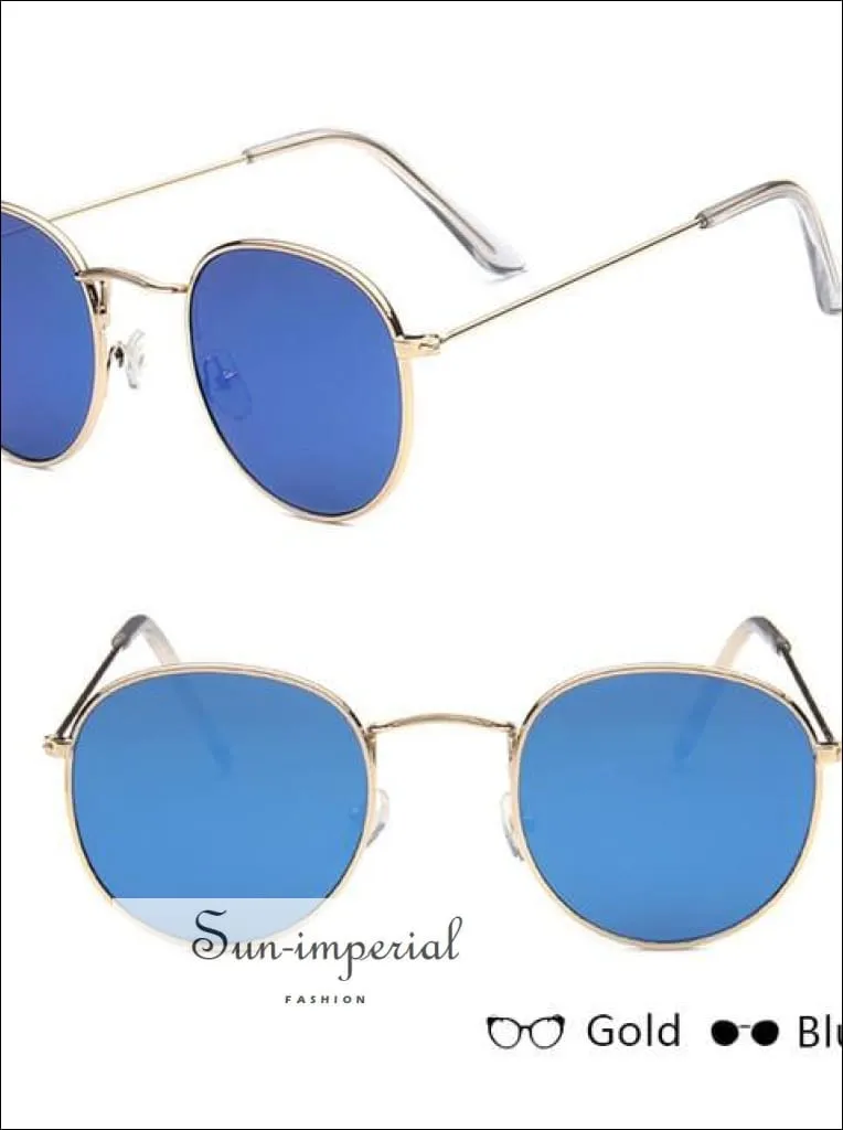 Classic Small Frame Round Sunglasses Women/menalloy Mirror Vintage Sun Glasses