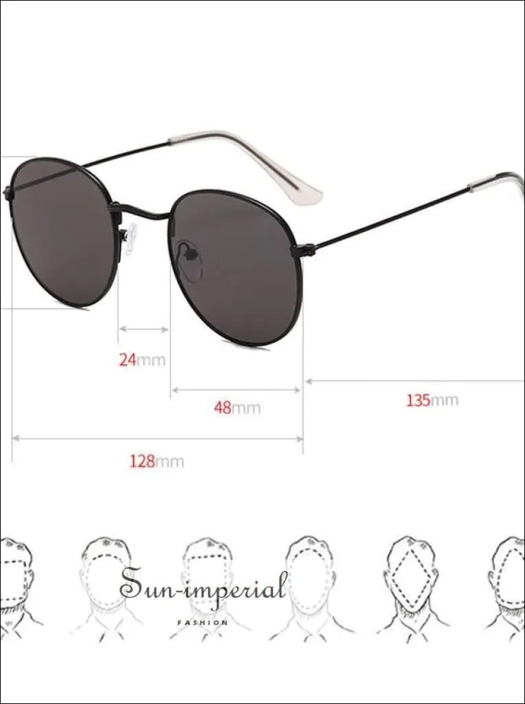 Classic Small Frame Round Sunglasses Women/menalloy Mirror Vintage Sun Glasses