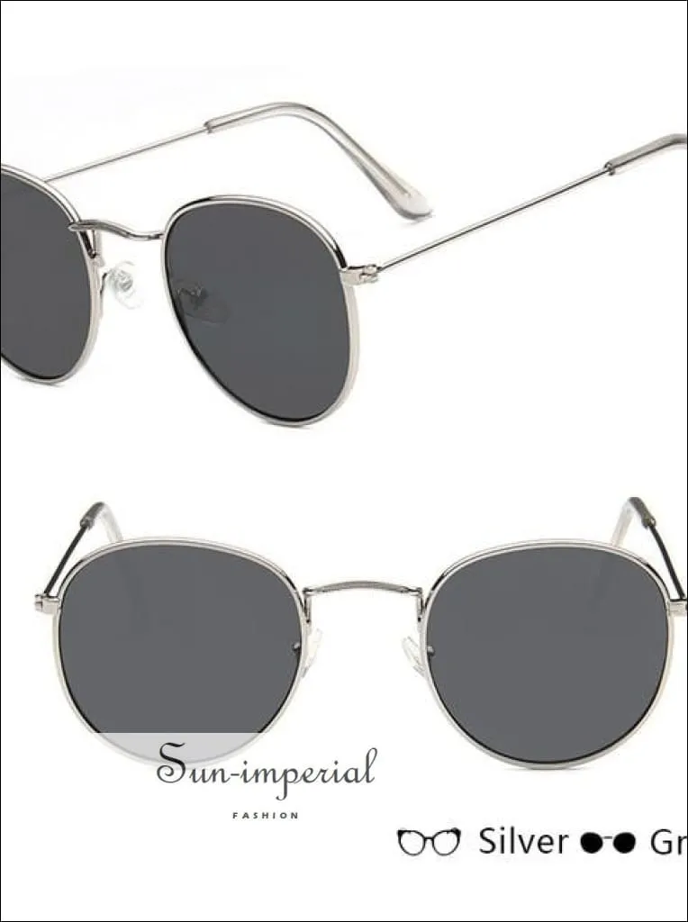 Classic Small Frame Round Sunglasses Women/menalloy Mirror Vintage Sun Glasses