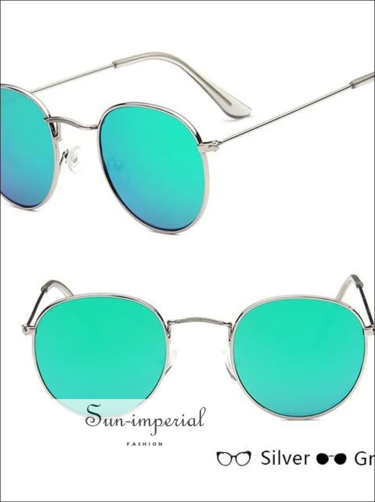 Classic Small Frame Round Sunglasses Women/menalloy Mirror Vintage Sun Glasses