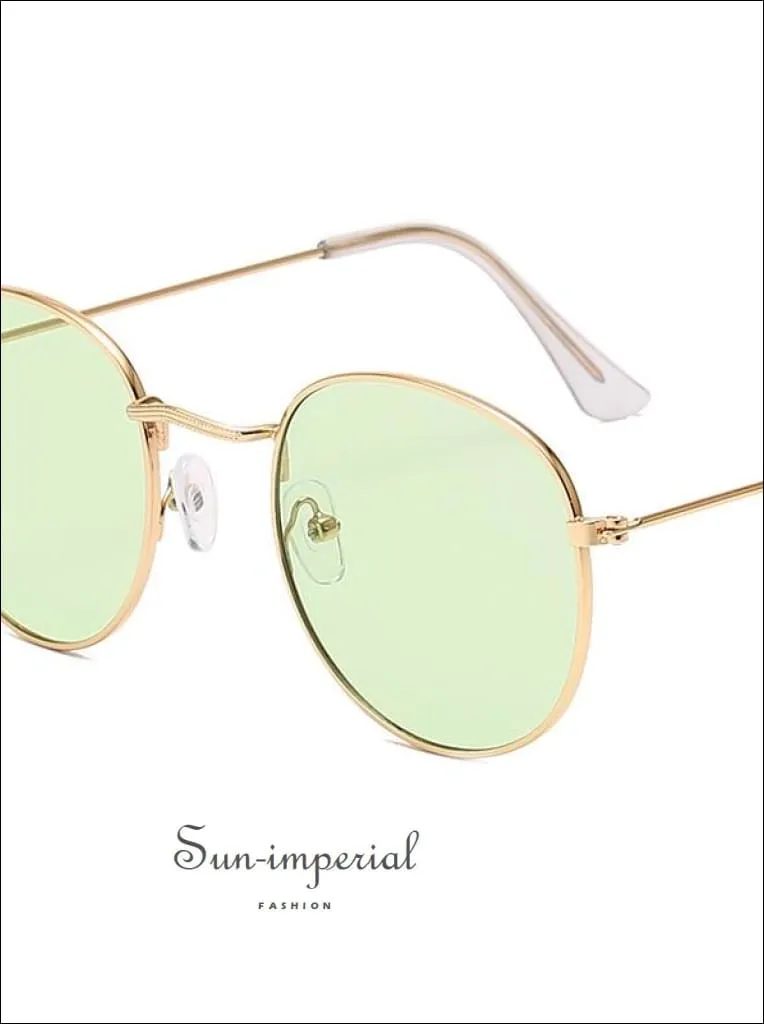 Classic Small Frame Round Sunglasses Women/menalloy Mirror Vintage Sun Glasses