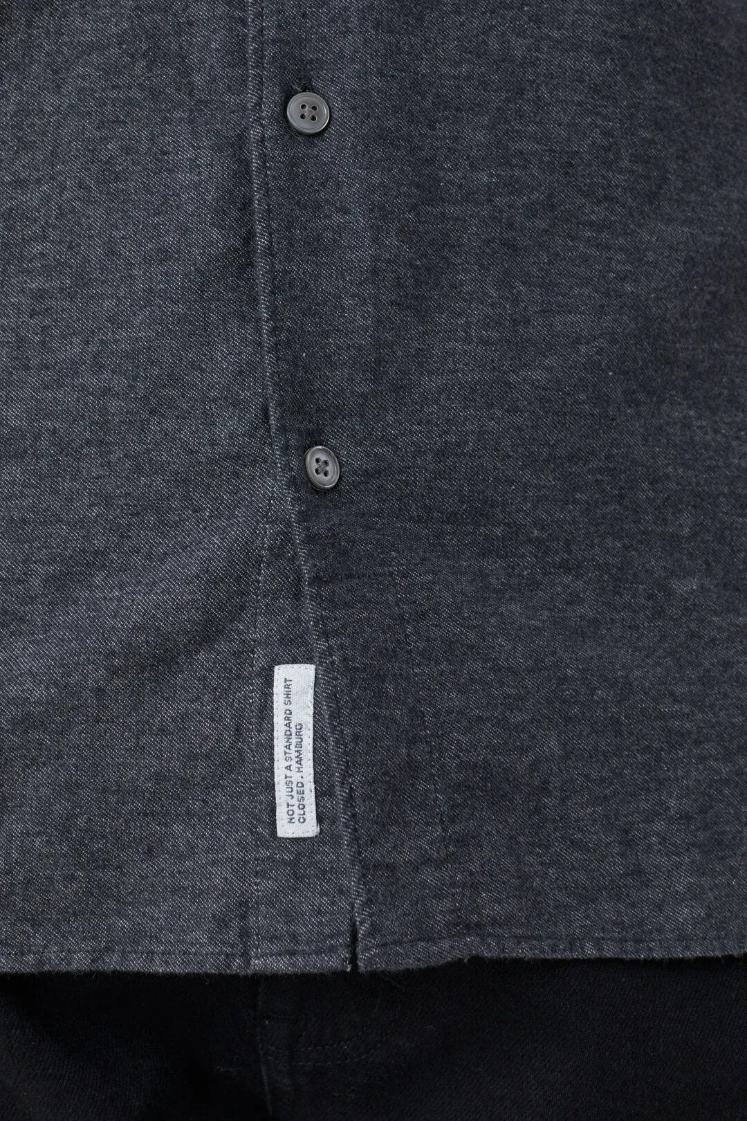 Closed Dark Grey Melange Basic Brushed Cotton Shirt