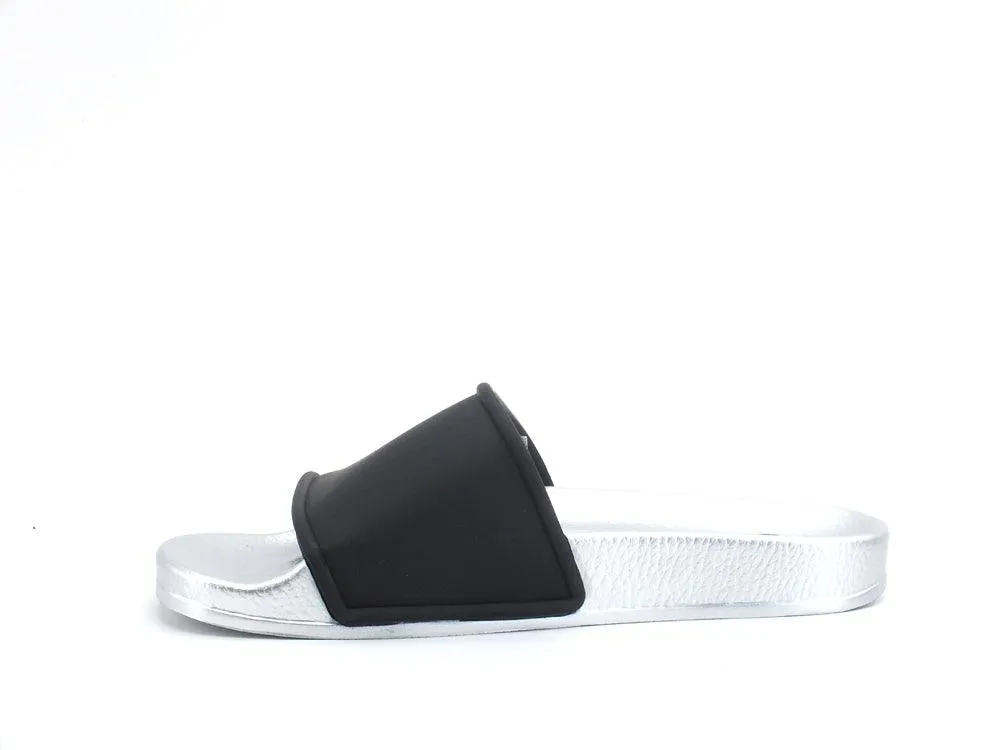 COLMAR Slipper Plain Ciabatta Bicolor Logo Black Silver SLIPPERPLAIN228