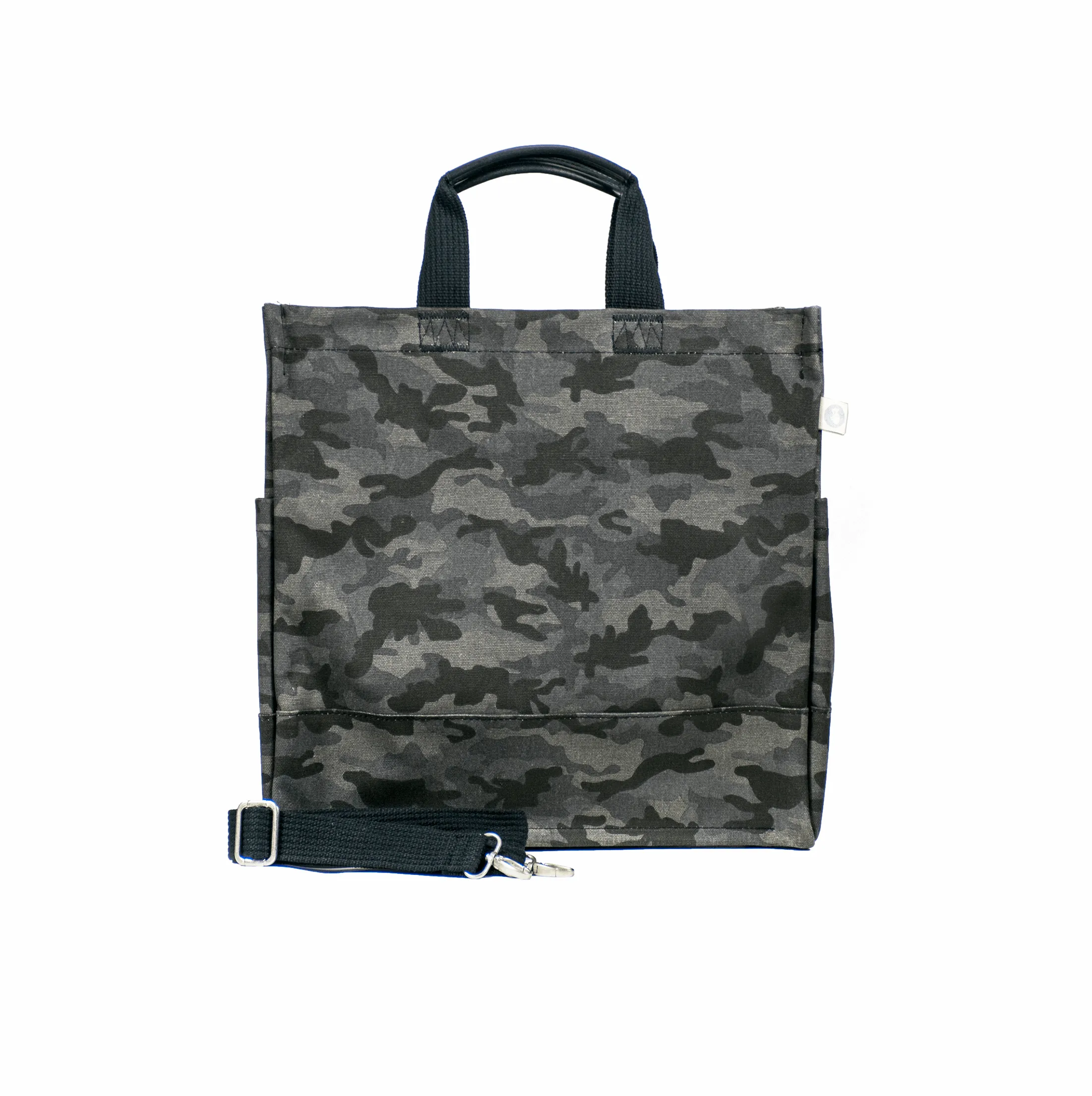 Color Stripes: Black Camo North South Bag with Stripe Strap