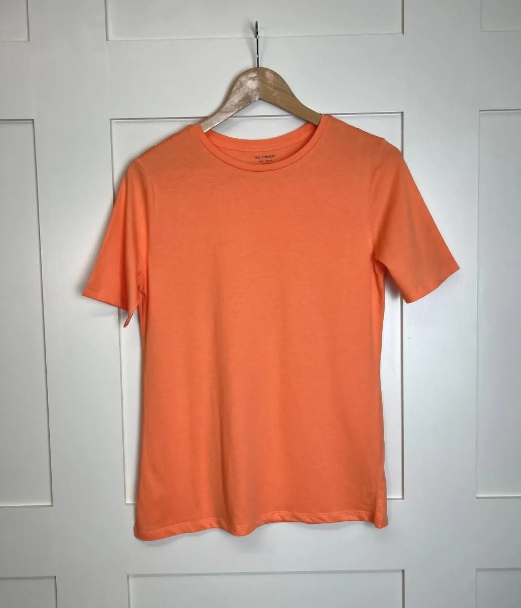 Coral Straight Cotton Tee