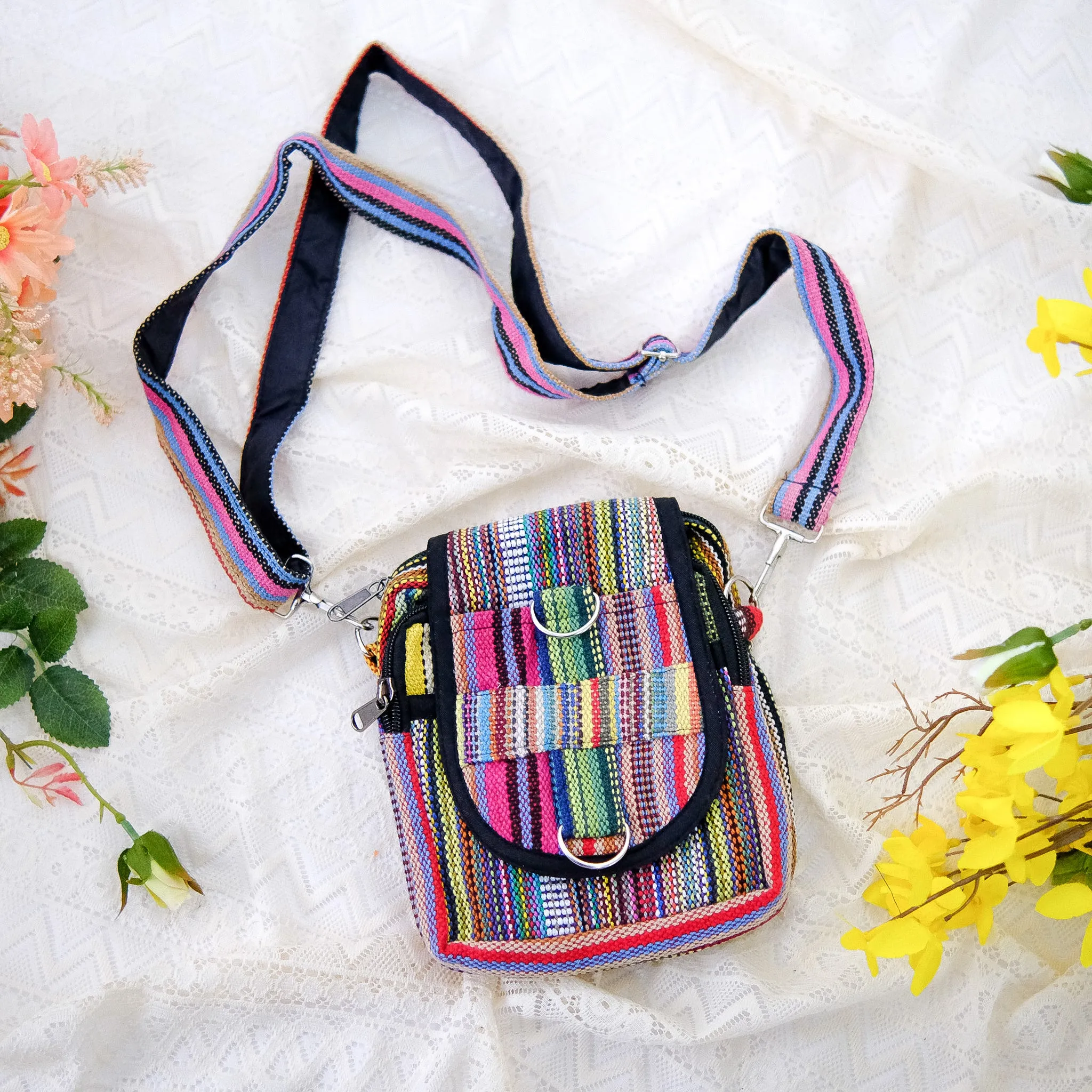 Cotton Multicolor Crossbody Bag