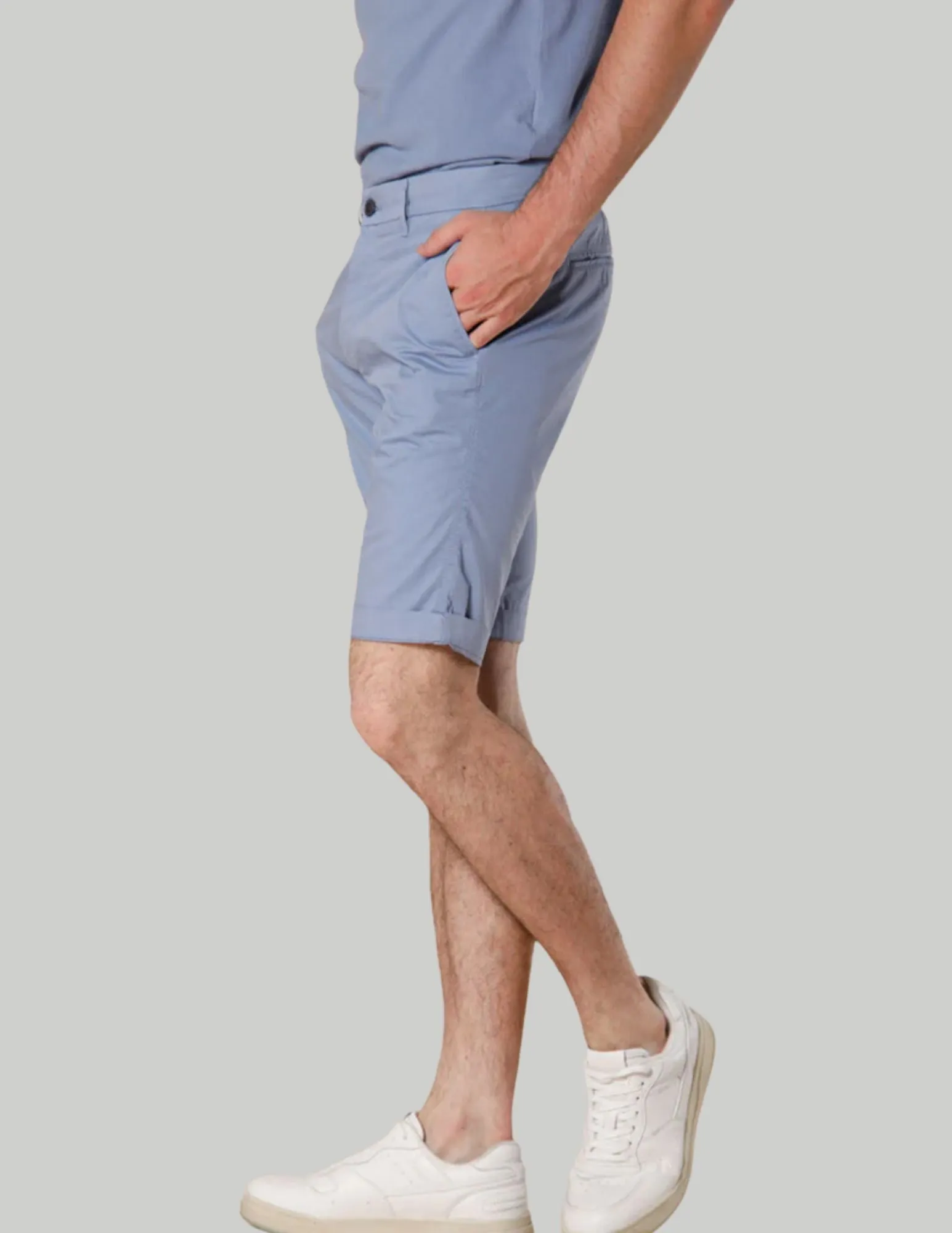 Cotton Stretch Short | Azure