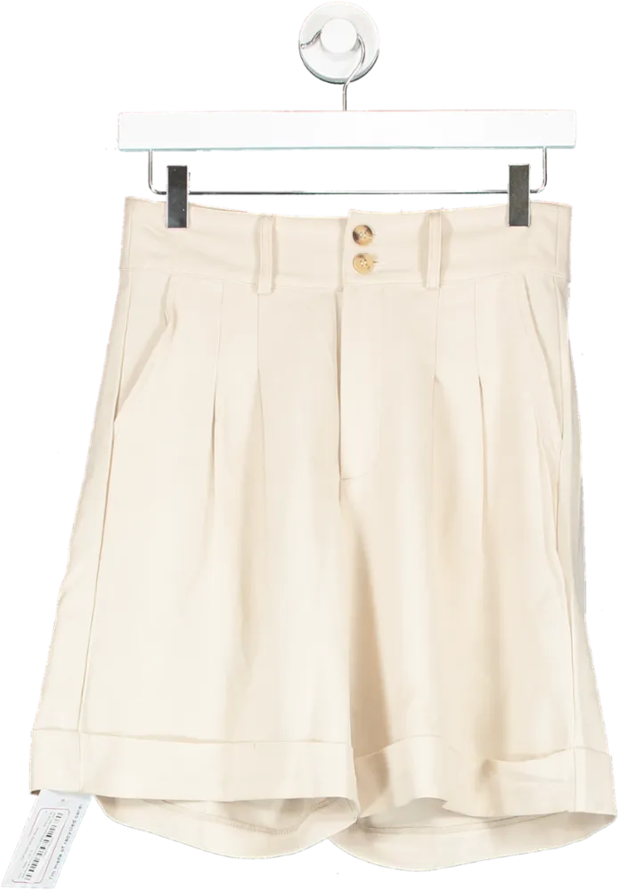 Dazy Beige High Waist Tailored Shorts UK M