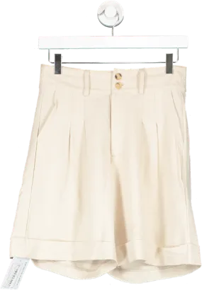 Dazy Beige High Waist Tailored Shorts UK M