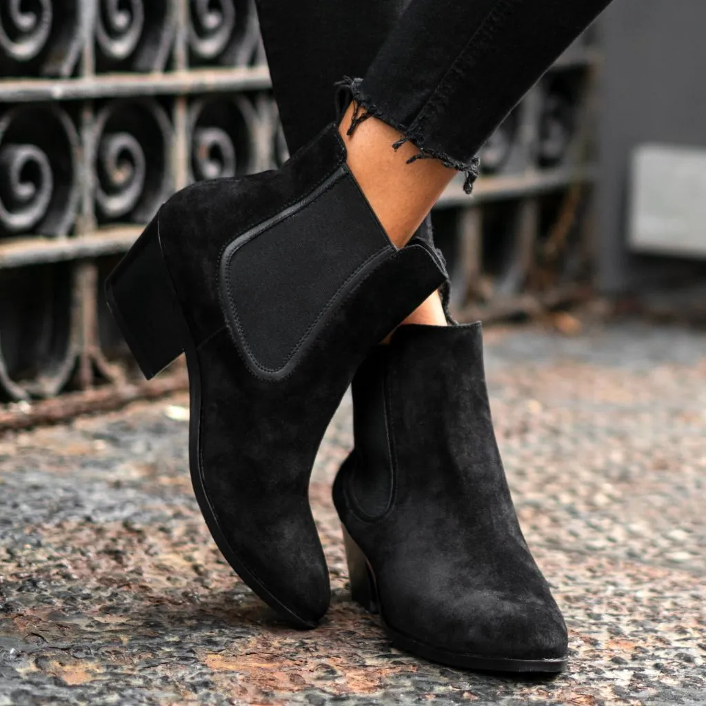 Duchess Bootie | Black Suede