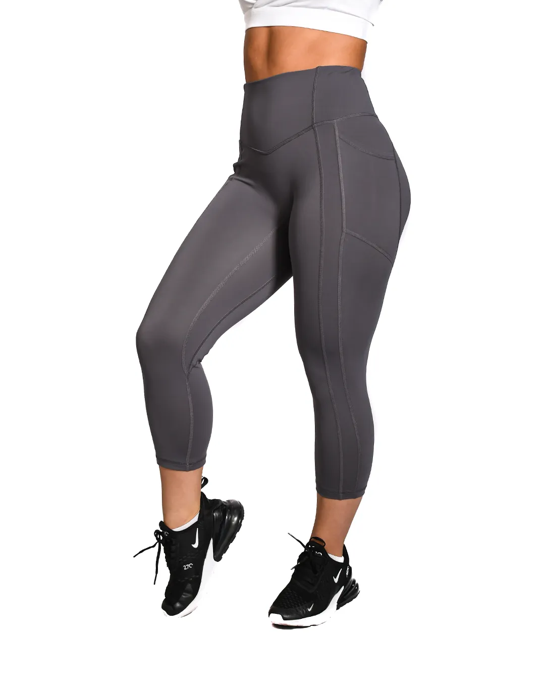 Effortless Heart Booty Capris - Alloy Steel