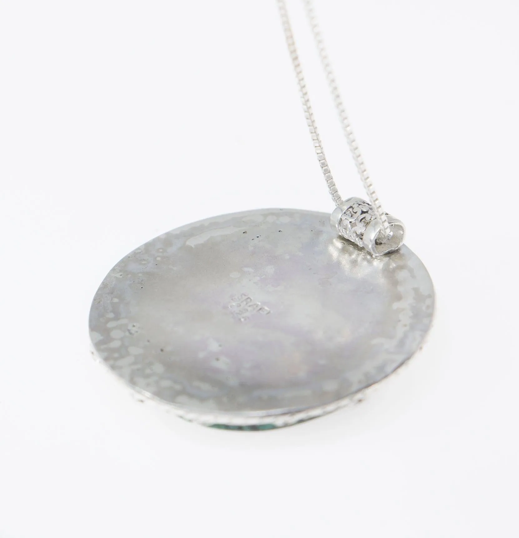 Eilat Stone Pendant in 925 Sterling Silver   Necklace #4