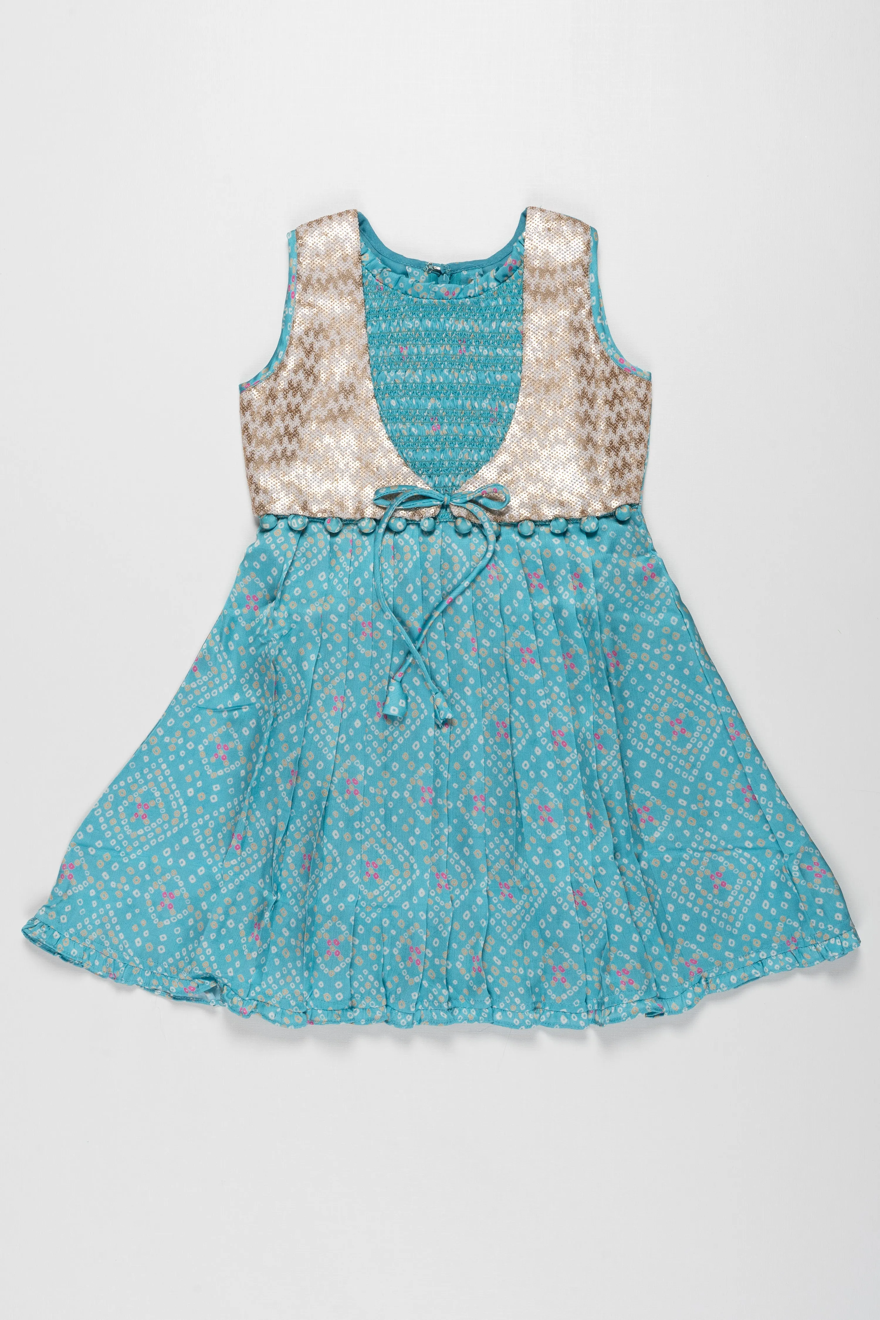 Elegant Premium Cotton Frock for Girls - Festive and Vibrant Design