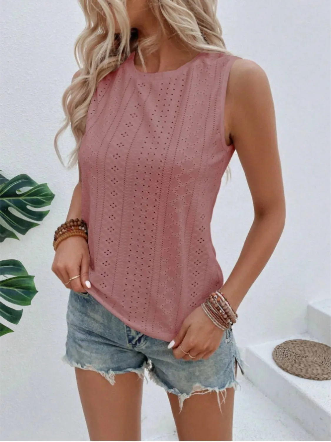 Emily Eyelet  Tank -Ships 6/25