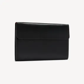 Eton Document Holder - Black with Red suede lining