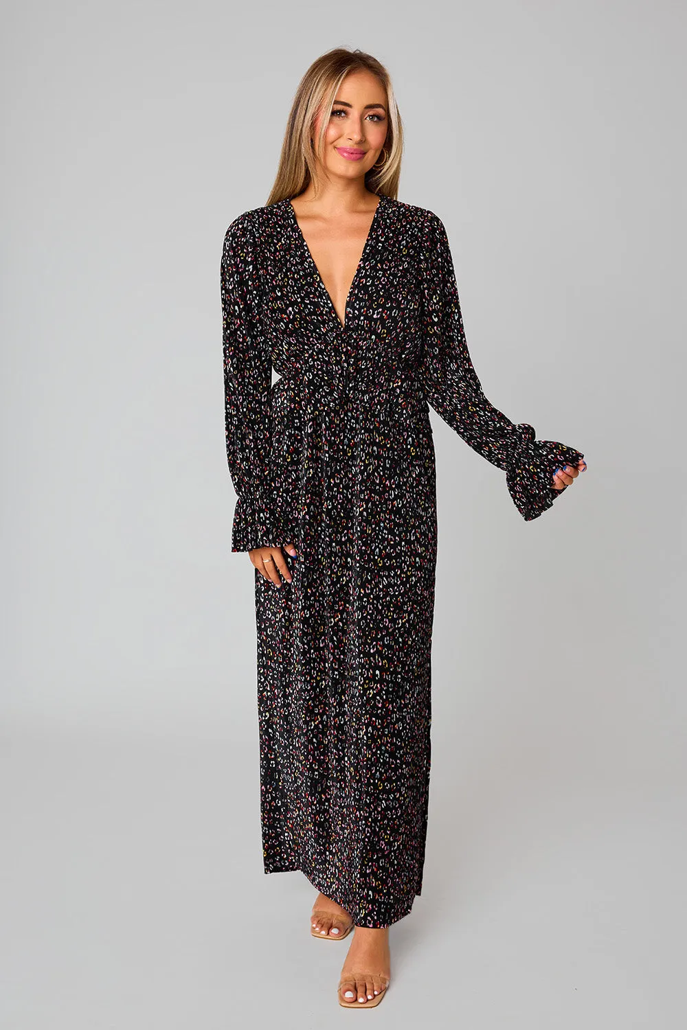 Evie Long Sleeve Maxi Dress - Gemstone