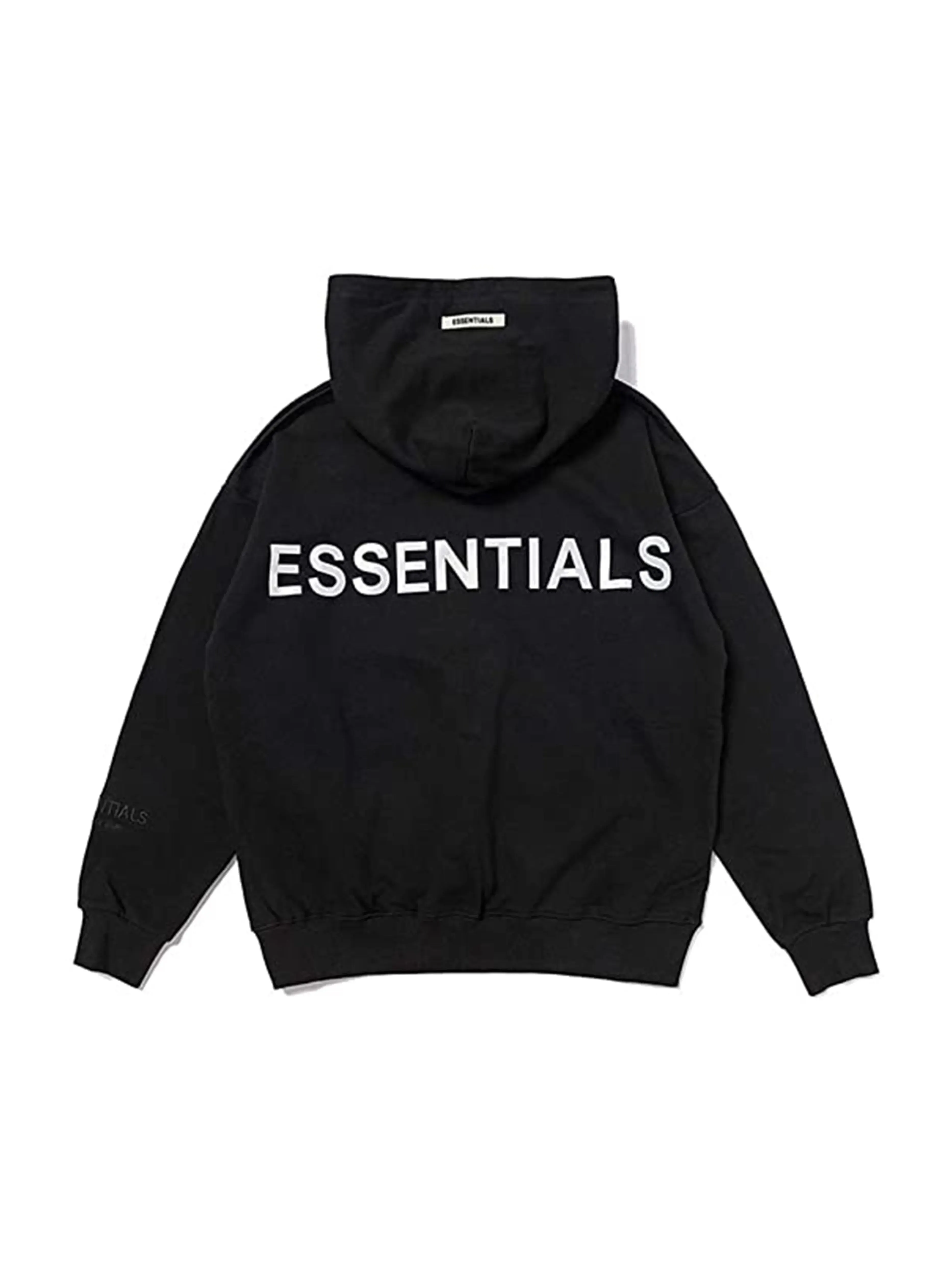 Fear Of God Essentials 3M Reflective Logo Pullover Hoodie Black/White [FW19]