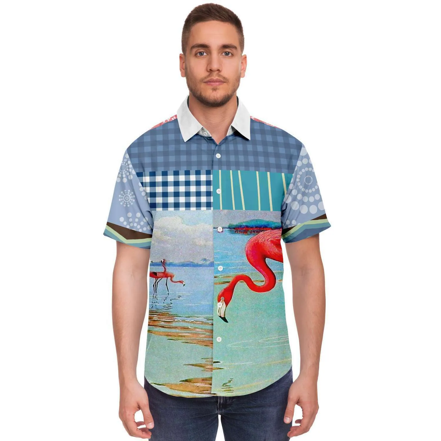 Flamingo Road Short Sleeve Button Down Shirt