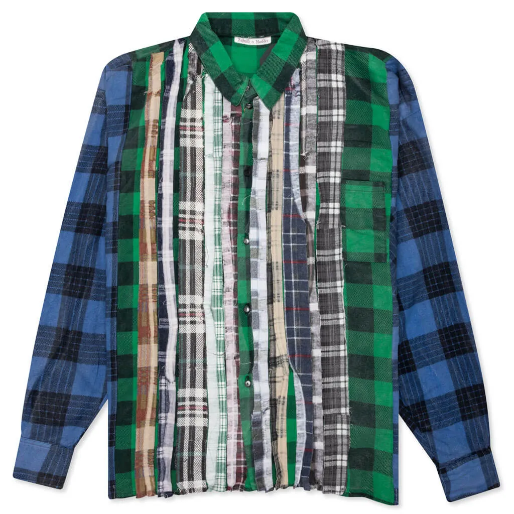 Flannel Shirt Ribbon Wide Reflection Shirt - Assorted