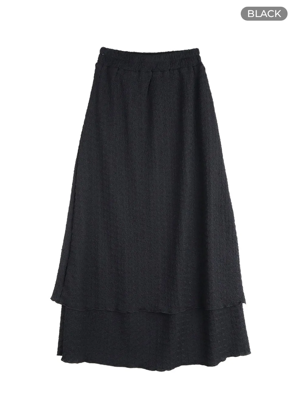 Frill Textured Maxi Skirt OM404