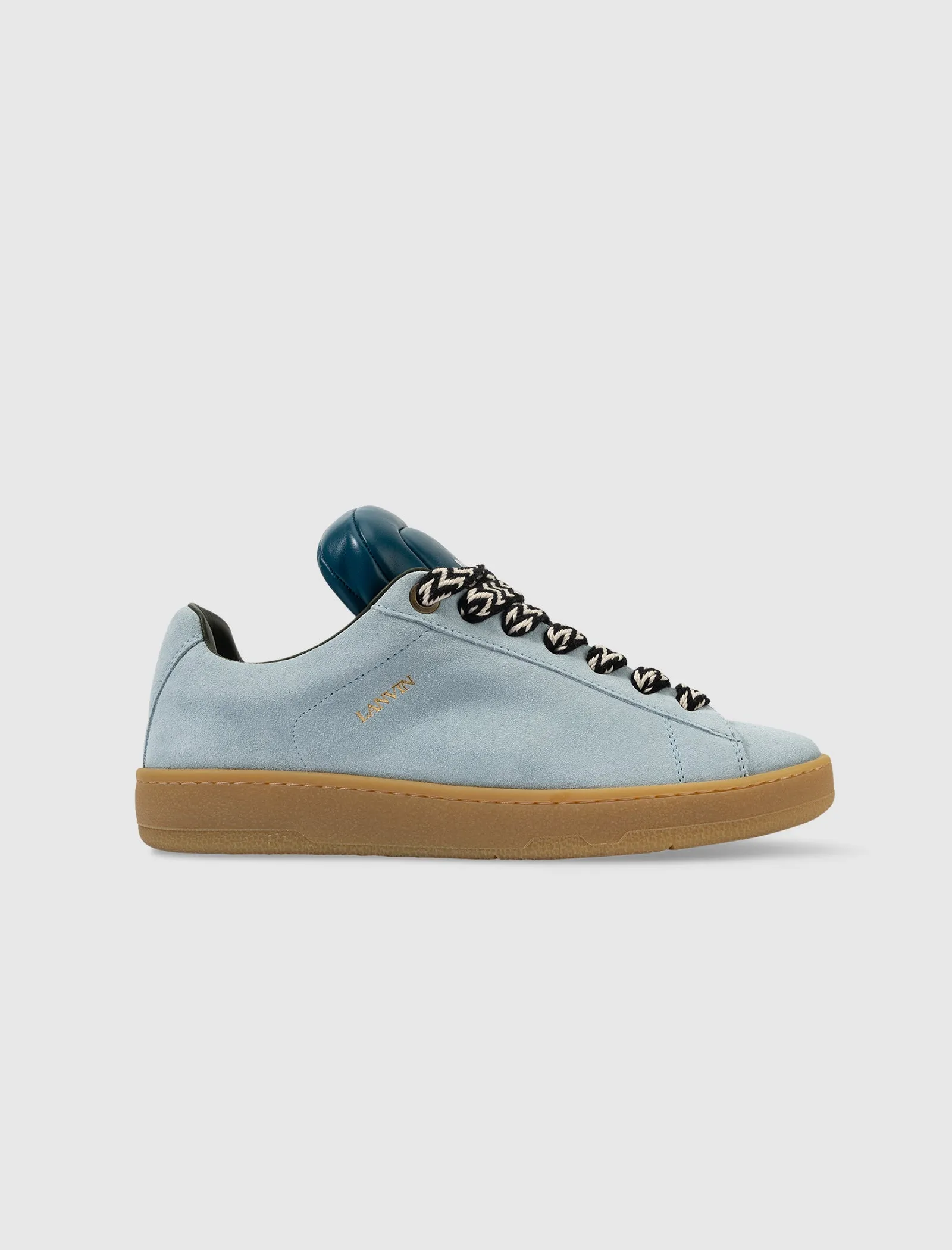 FUTURE X HYPER CURB SNEAKERS IN LEATHER AND SUEDE (BLUE/DARK BLUE)