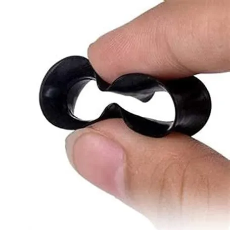 Giant Black Ear Skin Silicone Tunnels 1/2" to 1"