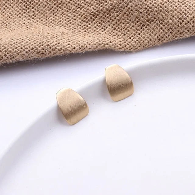 Gold Color Stud Earring Simple Geometric Earnings