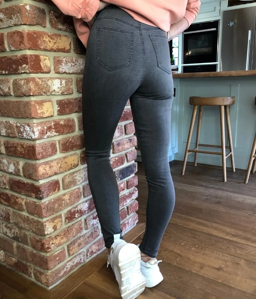 Grey High Waist Jeggings