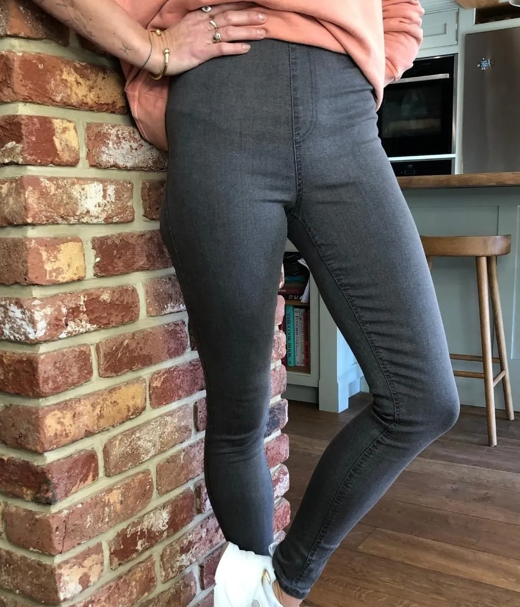 Grey High Waist Jeggings