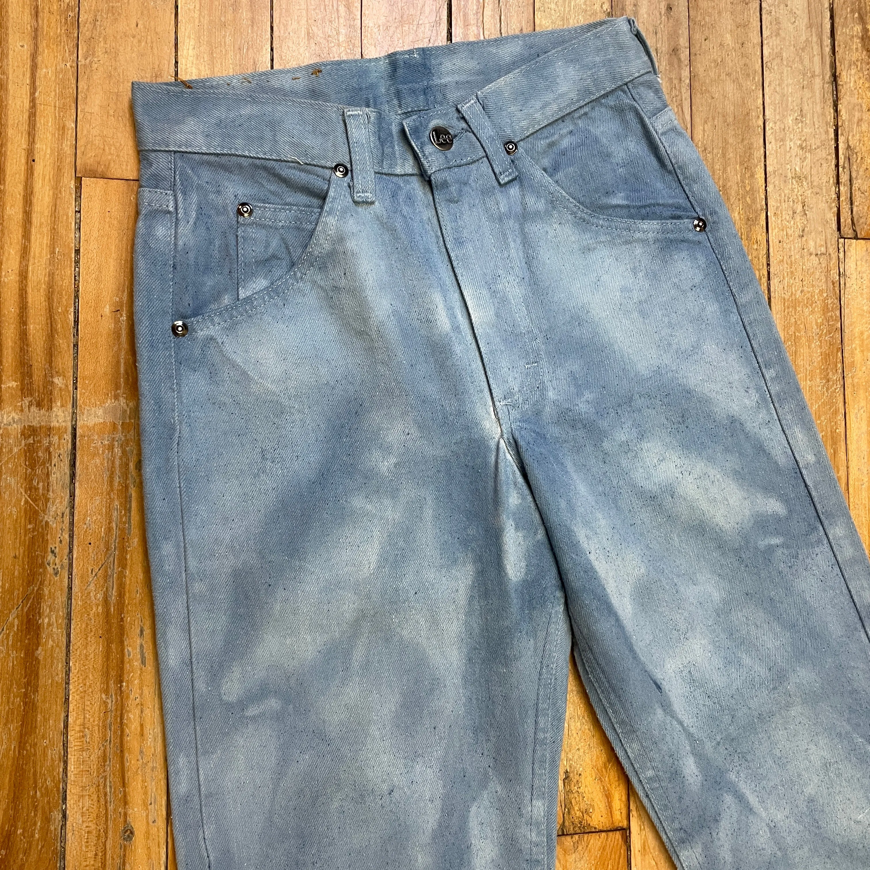 Groovy Vintage Cloudy Dyed Lee Jeans Made in USA 27" Waist