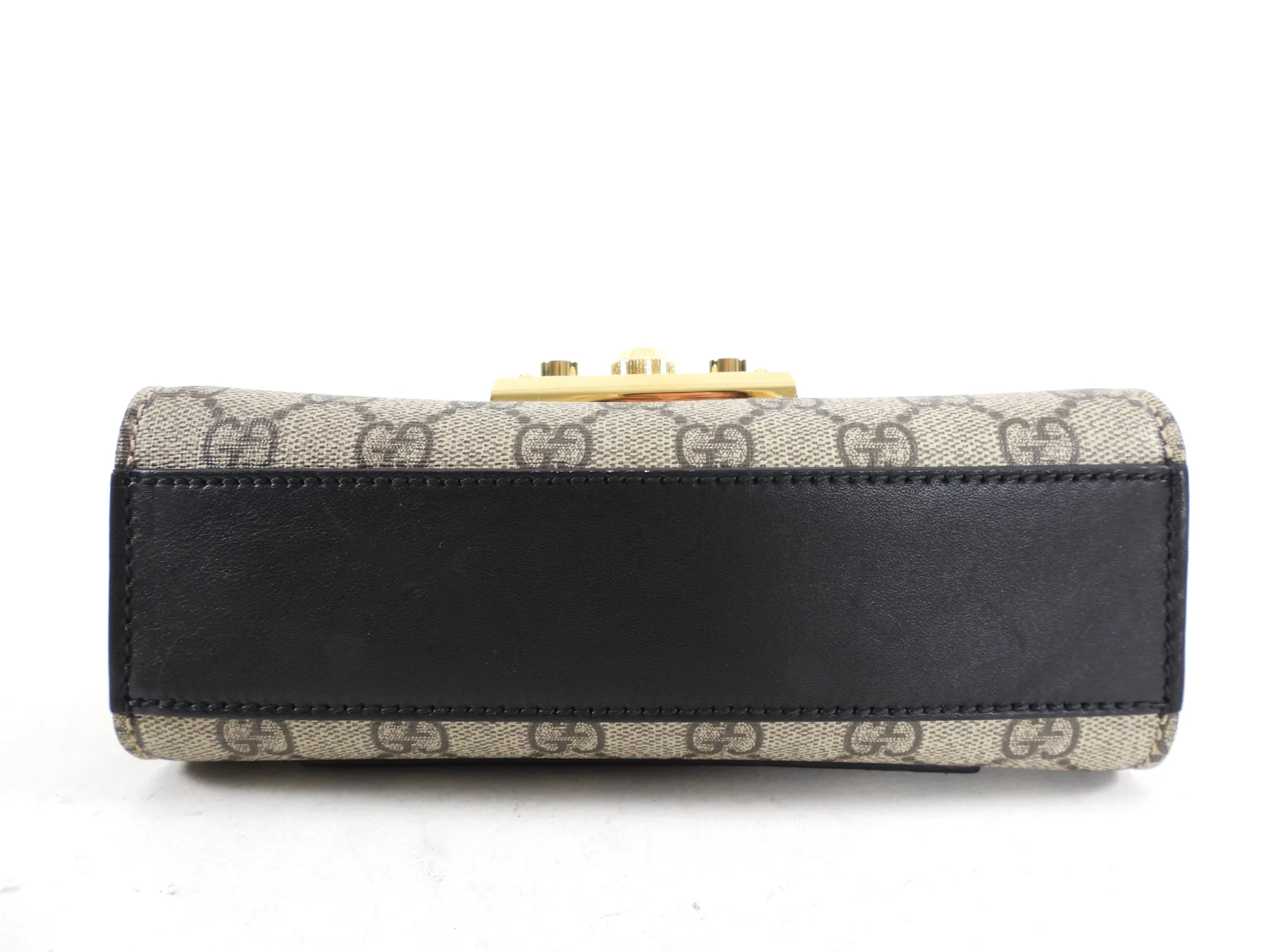 Gucci Monogram Canvas Small Padlock Chain Bag