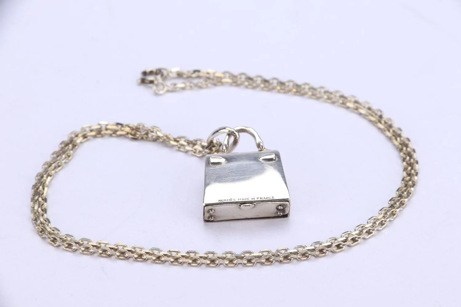 Hermes Necklace Kelly Pendant Silver SV925