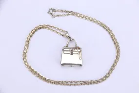 Hermes Necklace Kelly Pendant Silver SV925