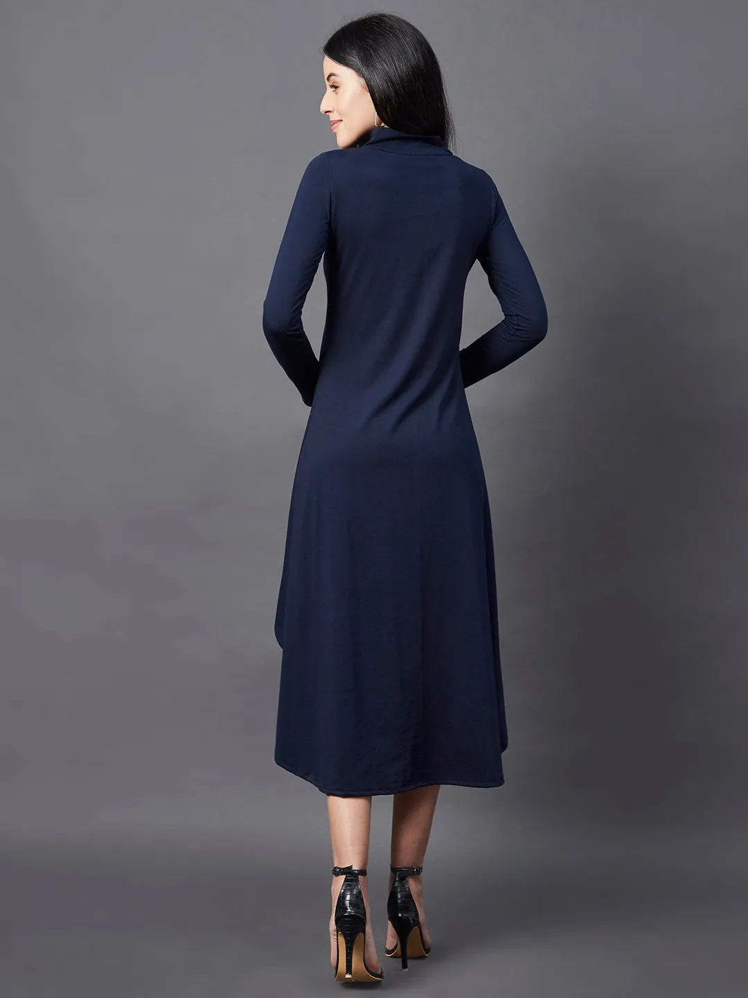 High Low Long Sleeve Maxi Dress