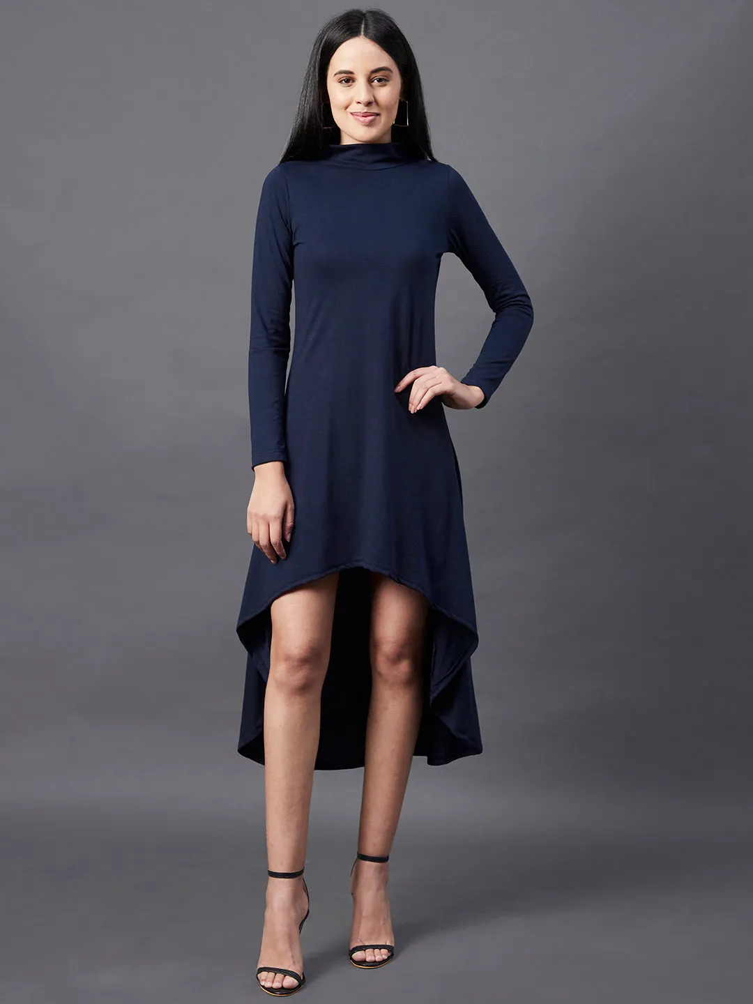 High Low Long Sleeve Maxi Dress