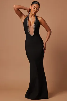 Huxley Bandage Chain Gown - Black