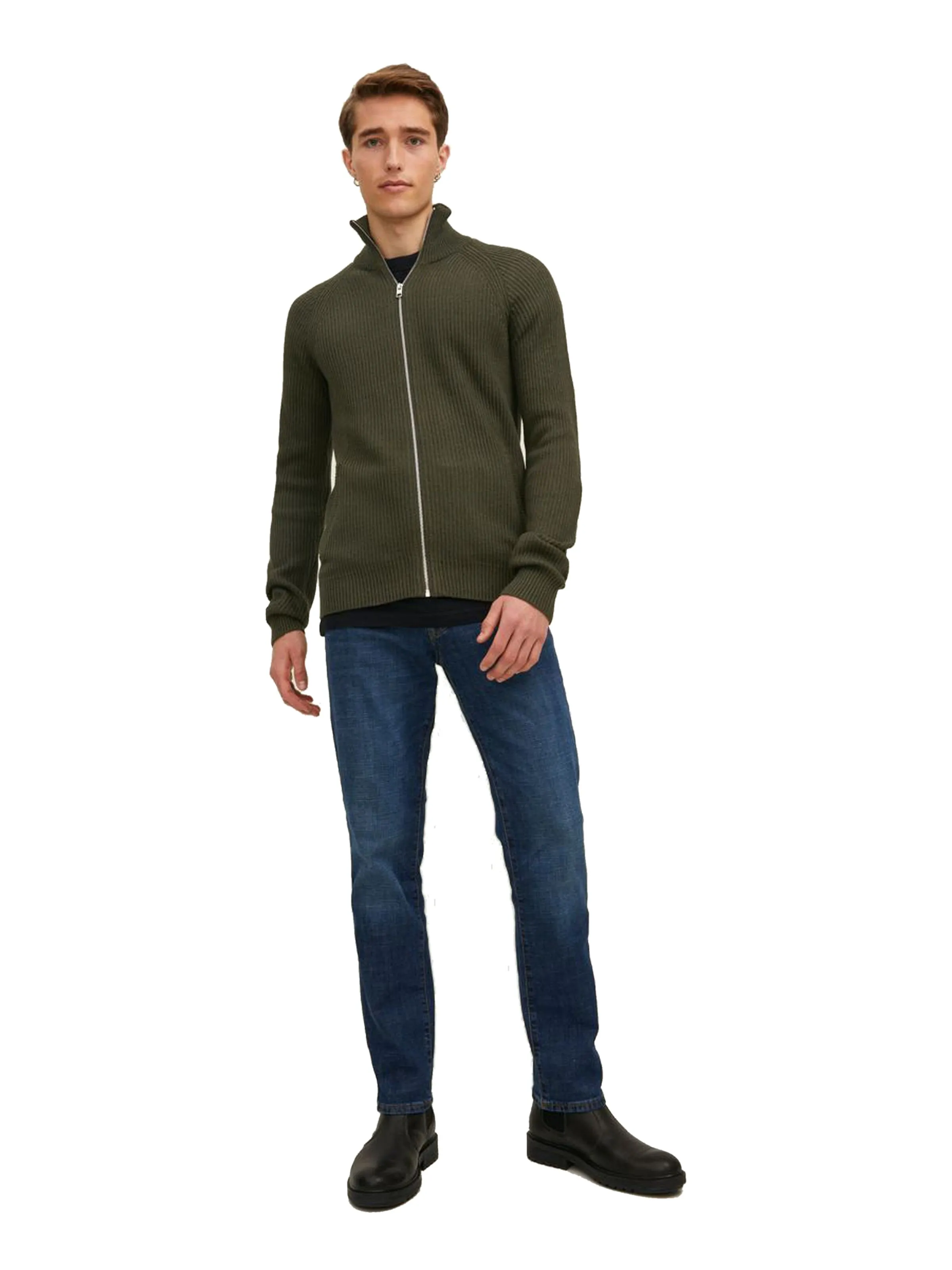 Jack & Jones Mens 'JJPannel' Full Zip Knit Cardigan