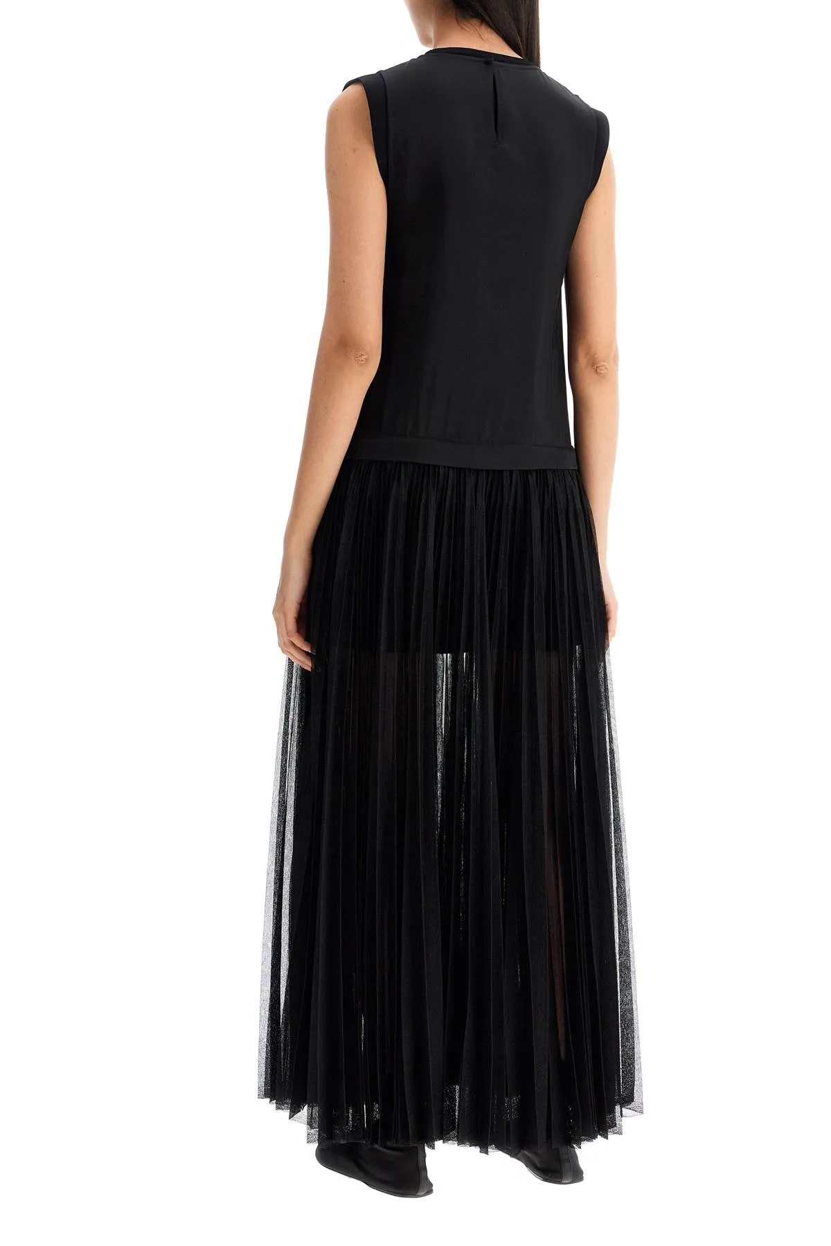 JIL SANDER layered dress with pleated skirt