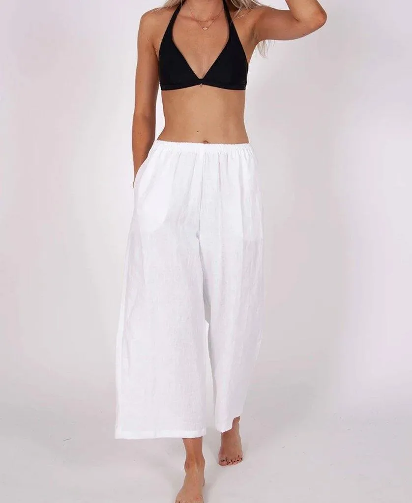 Kinsley Pant | White Linen