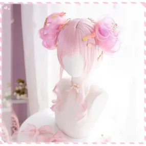 Lolita Two Buns Mixed Color Wig MK027