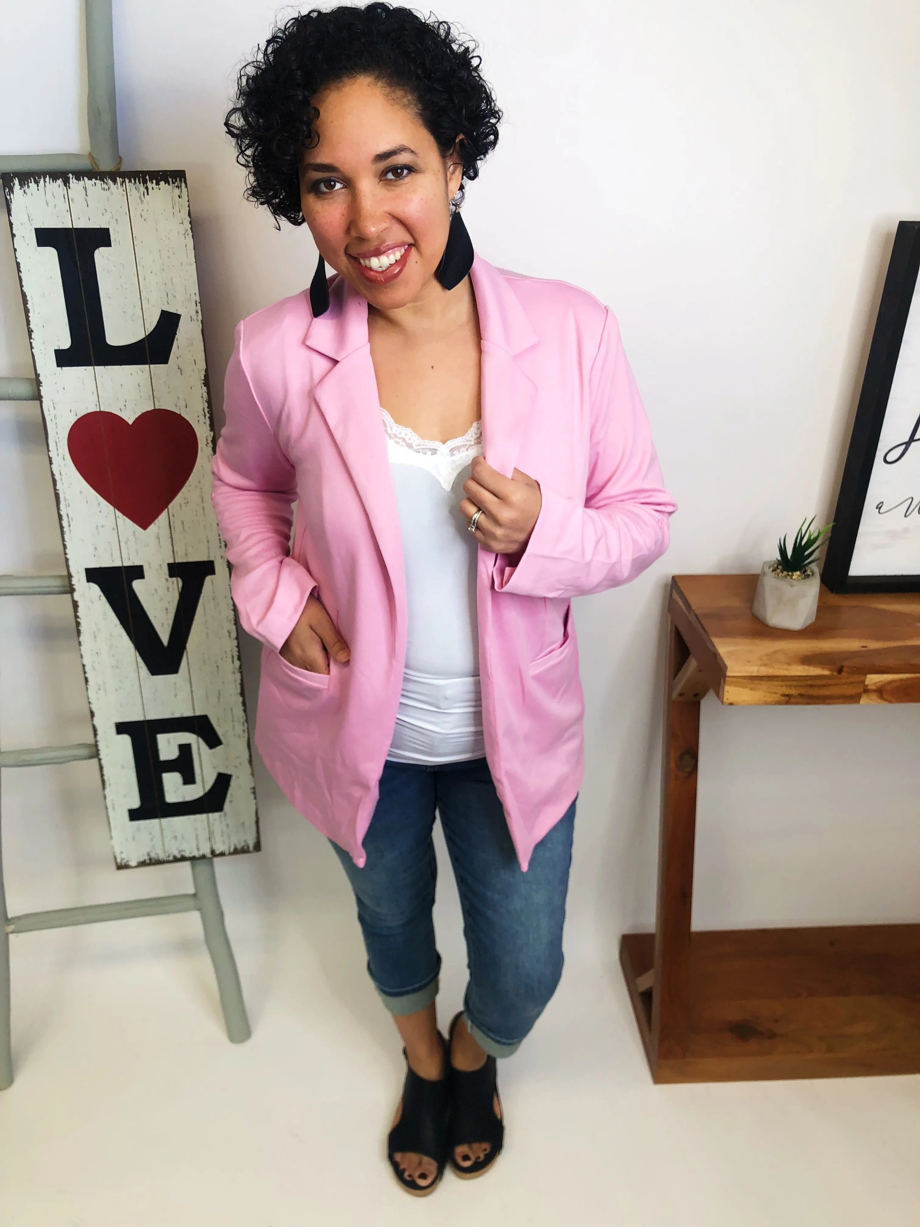 #M320 Business Women Blazer (Pink)